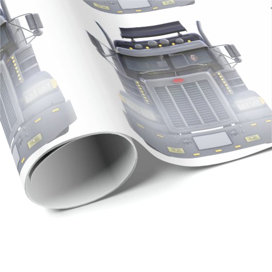 正面図のライトが付いている半黒のトラック ラッピングペーパー (ロールコーナー)