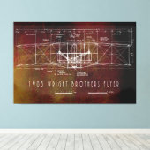 正面視青写真ファースト有人飛行機 キャンバスプリント (インサイチュ (ウッドフロア))