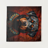 武人のロットワイラー タペストリー (正面(横))