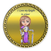 武具と剣の紫と銀の騎士 セラミックノブ (正面)