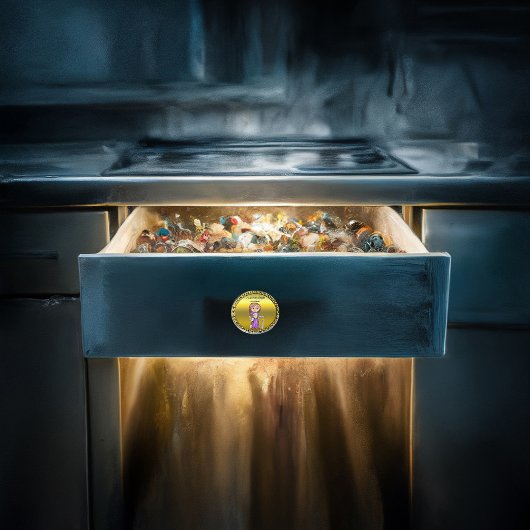 武具と剣の紫と銀の騎士 セラミックノブ