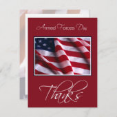 武力尊重招待状 赤い背景の星条旗 招待状 (正面/裏面)