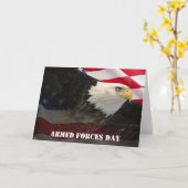 武力記念日 イーグルと国旗カード カード (黄色い花)