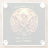 武勇を象徴する消防署バッジ ガラスコースター (裏面)