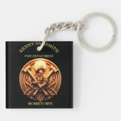 武勇を象徴する消防署バッジ キーホルダー (裏面)