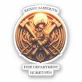 武勇を象徴する消防署バッジ シール (正面)