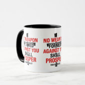 "武器なし" – イザヤ書54:17 マグカップ (正面左)