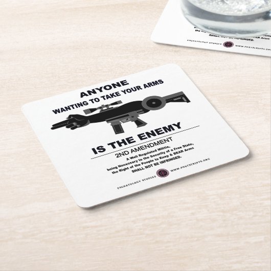 武器の取り付け – 第2改正 スクエアペーパーコースター (アングル)