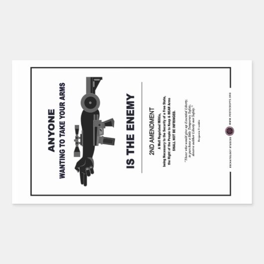 武器の取り付け – 第2改正 長方形シール (正面)