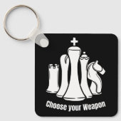 武器の様式化されたチェス盤のゲームのピースを選択 キーホルダー (正面)