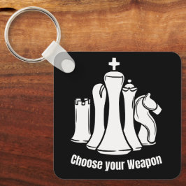 武器の様式化されたチェス盤のゲームのピースを選択 キーホルダー