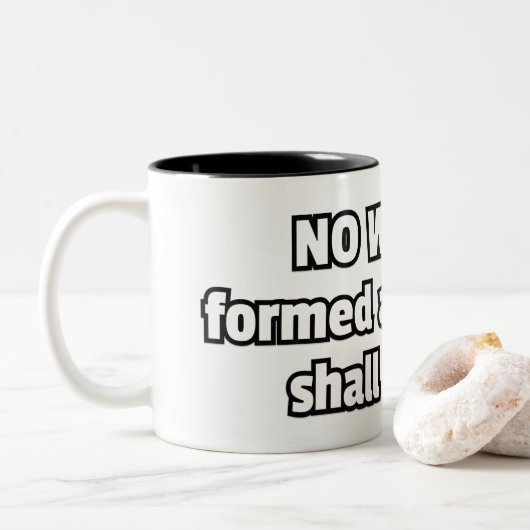 「武器は作られていない…」 クリスチャン ツートーンマグカップ (ドーナツ)