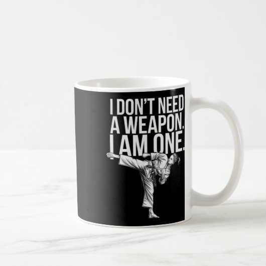 武器は必要ない 自分が武器だ - 楽しい空手 コーヒーマグカップ (右)