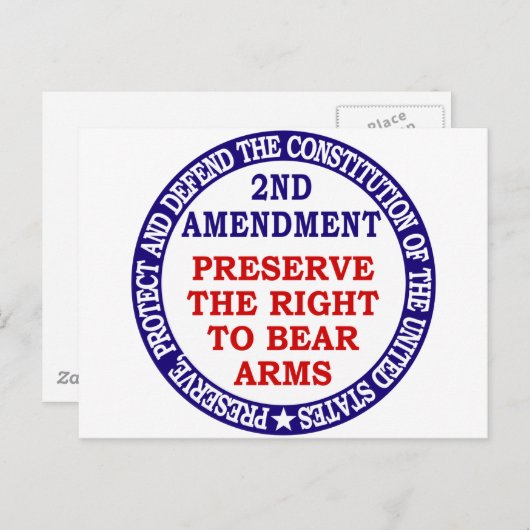 武器を所持する権利を守る(第2改正)。 ポストカード (正面/裏面)
