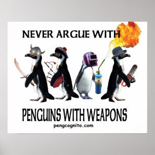武器を持つペンギン ポスター