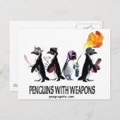武器を持つペンギン ポストカード (正面/裏面)