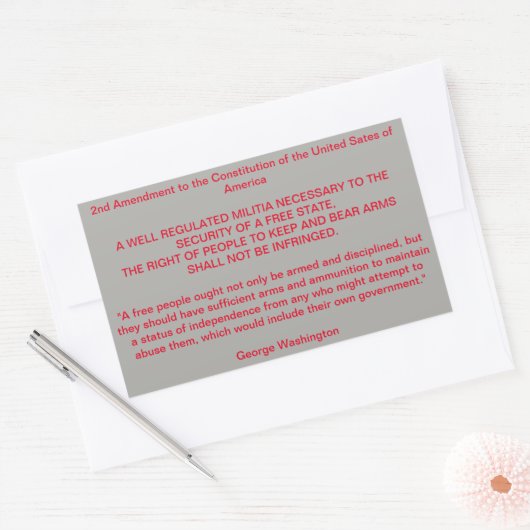 武器を持つ不可侵の権利。 長方形シール (封筒)