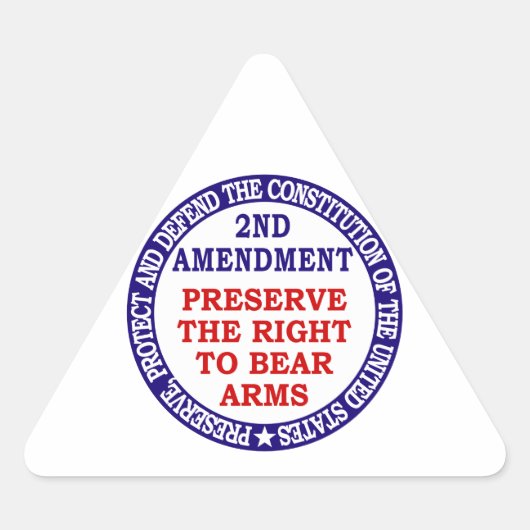 武器を携帯する権利を守る（第2改正） 三角形シール (正面)