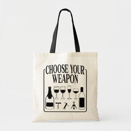 武器を選おもしろいぶワイン好きドリンカー トートバッグ (正面)