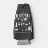 武器を選おもしろいぶワイン好きドリンカー ボトルクーラー (裏面)