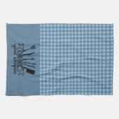 武器を選ぶ – ブルーバッファロープレイド キッチンタオル (横)