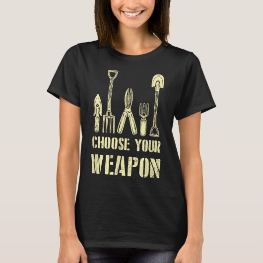 武器を選クール択ガーデニングパスタイムグリーンTh Tシャツ (正面)