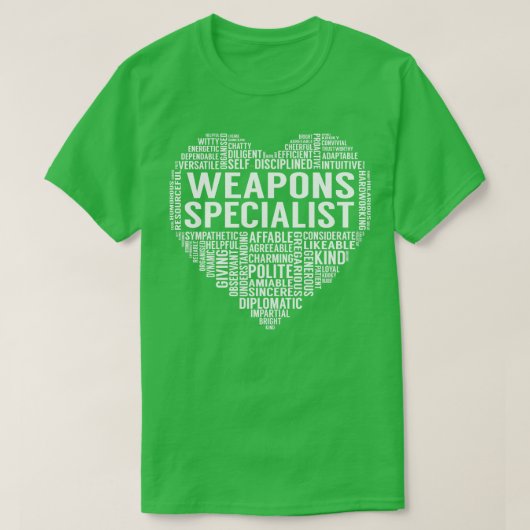 武器専門家ハート Tシャツ (デザイン正面)