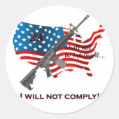 武器AR15旗を持つ権利を守らない ラウンドシール (正面)