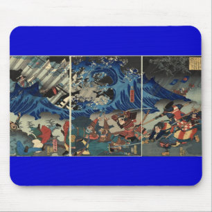 武士およびモンゴル人の古代日本のな絵画 マウスパッド