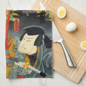 武士が化け物の猫・歌川豊国 キッチンタオル (四つ折り)
