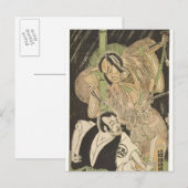 武士が役者を構えた ポストカード (正面/裏面)