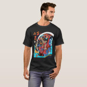 武士が鬼を殺す怪物の浮世絵日本の区 Tシャツ (正面フル)