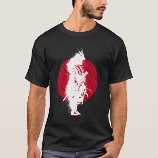 武士と侍日本の武士道を結ぶ侍 Tシャツ (正面)