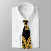 武士のスカルの黒の金ゴールド色のタイ ネクタイ (タイ)