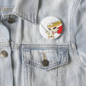 武士の剣が付いている日本のなヌードル・スープの戦闘機 缶バッジ (インサイチュ)