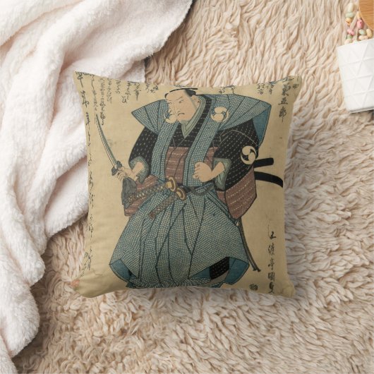 武士の役割の俳優のヴィンテージの日本のなイメージ クッション (ブランケット)
