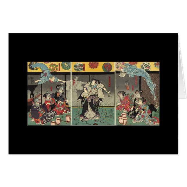 武士の戦いの幽霊およびヘビc. 1850年 (正面横)
