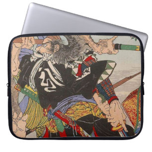 武士の戦いを絵を描いているUkiyo-eの日本語 ラップトップスリーブ