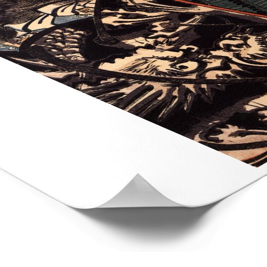 武士の戦い。美しいドラゴンアーマー。c.1800年代 ポスター (角)