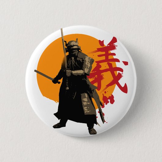 武士の戦士ボタン 缶バッジ (正面)