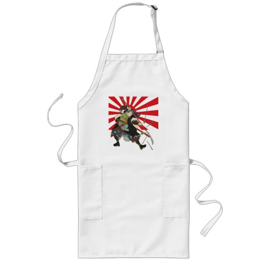 武士の旗のエプロン ロングエプロン (正面)
