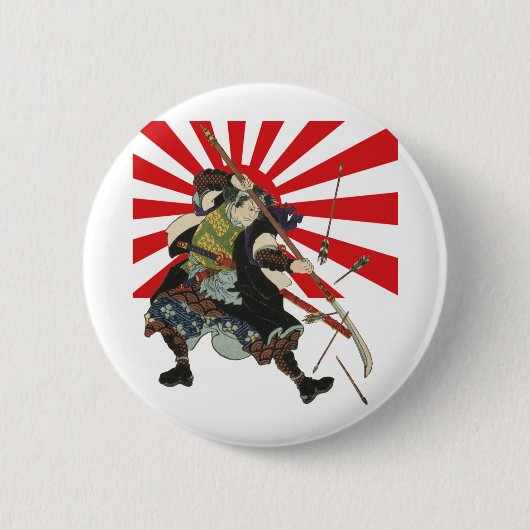 武士の旗ボタン 缶バッジ (正面)