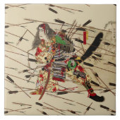 武士の正行は矢の雨に当たって戦っている タイル (正面)