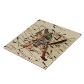 武士の正行は矢の雨に当たって戦っている タイル (側面)