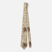 武士の正行は矢の雨に当たって戦っている ネクタイ (正面)