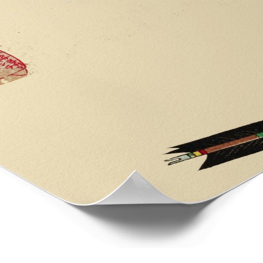 武士の正行は矢の雨に当たって戦っている ポスター (角)