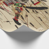 武士の正行は矢の雨に当たって戦っている ラッピングペーパー (角)