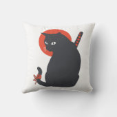 武士の猫たち – 背景色を選ぶ クッション (裏面)