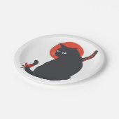 武士の猫たち – 背景色を選ぶ ペーパープレート (アングル)