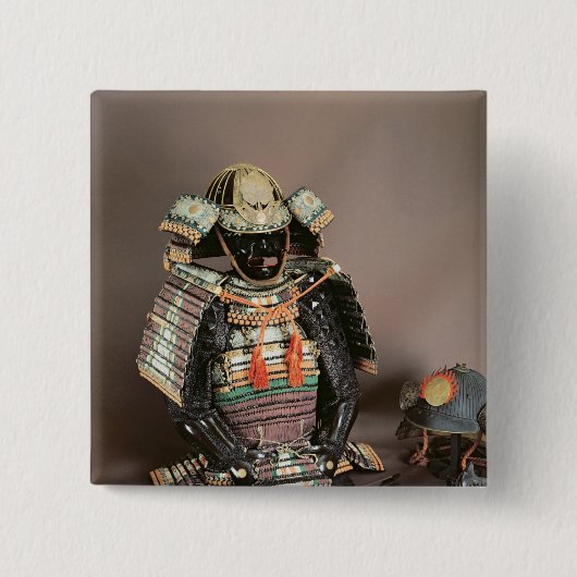 武士の装甲、室町時代c.1384 缶バッジ (正面)